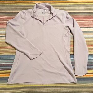 Nike Dri Fit‎ Womens Pullover Long Sleeve Quarter Zip Athletic Top Purple Size S